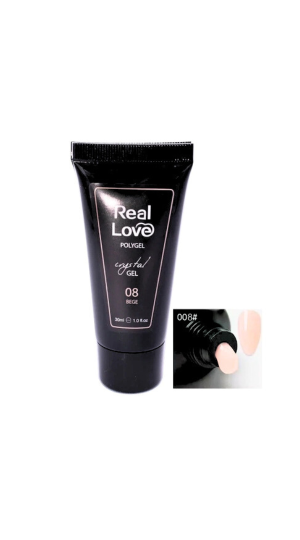 REAL LOVE POLYGEL CRISTAL GEL COM GLITTER 10 NUDE 30ML