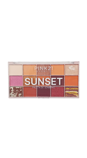 PINK 21 PALETA DE SOMBRAS SUNSET 18G COR 01