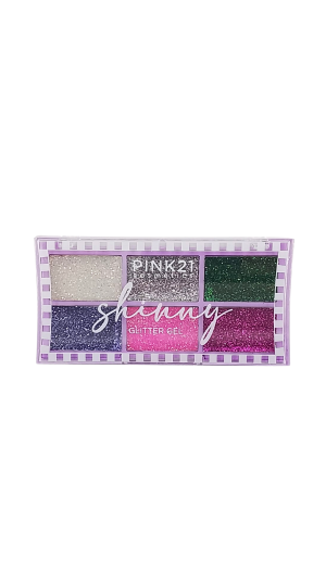 PINK 21 PALETA GLITTER GEL SHINNY 11,89G COR 02