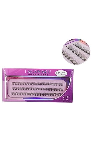 LAGANAKU TUFINHO 20P 8MM 0.10D  6D MINK 