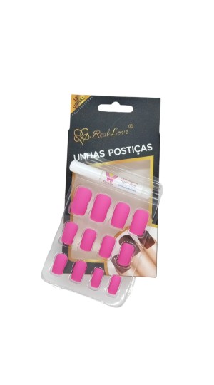 REAL LOVE UNHA POSTIÇA C/12 ROSA