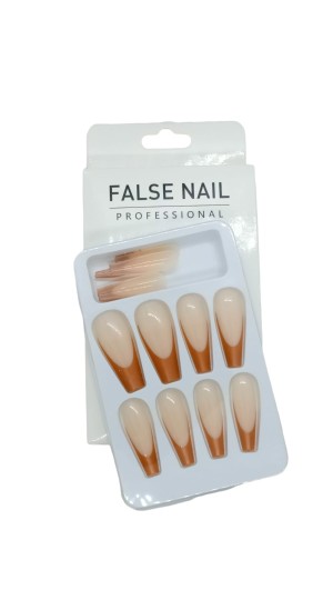 FALSE NAIL UNHA POSTIÇA C/12 NUDE COM MARFIM