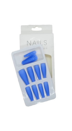 NAIL UNHA POSTIÇA C/12 AZUL