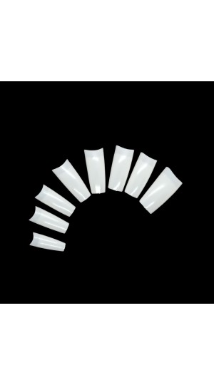 NEW QUALITY UNHA TIPS BAILARINA PONTA MAIS ABERTA LEITOSA C/100