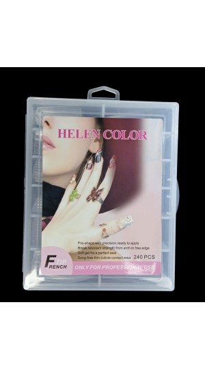 HELEN COLOR UNHA POSTIÇA REALISTA ALONGADA TRANSPARENTE C/240