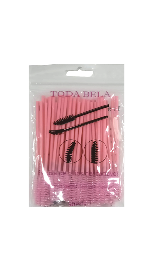 TODA BELA ESCOVA DE CÍLIOS DESCARTÁVEL C/50