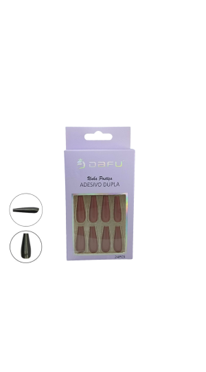 DAFU UNHA POSTIÇA ADESIVO DUPLA C/24 COR NUDE