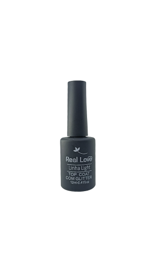 REAL LOVE LINHA LIGHT TOP COAT COM GLITTER 12ML