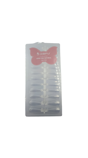 DAFU UNHA POSTIÇA REALISTA BAILARINA TRANSPARENTE LEVE FINA NATURAL C/240 PEÇAS