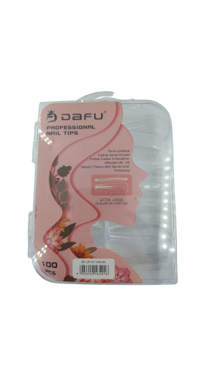 DAFU NAIL TIPS EXTRA LONGA BAILARINA POSTIÇA TRANSPARENTE