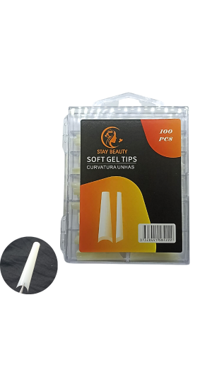STAY BEAUTY SOFT GEL TIPS UNHA POSTIÇA COM 100 LEITOSA