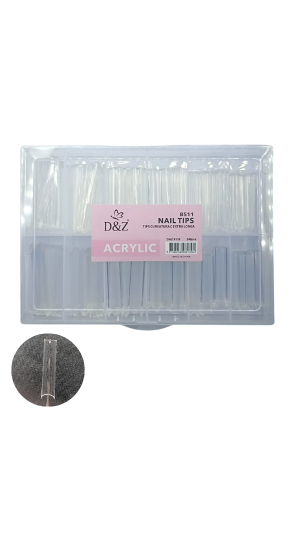 D&Z TIPS CURVATURA C EXTRA LONGA ACRYLIC TRANSPARENTE  240 PCS